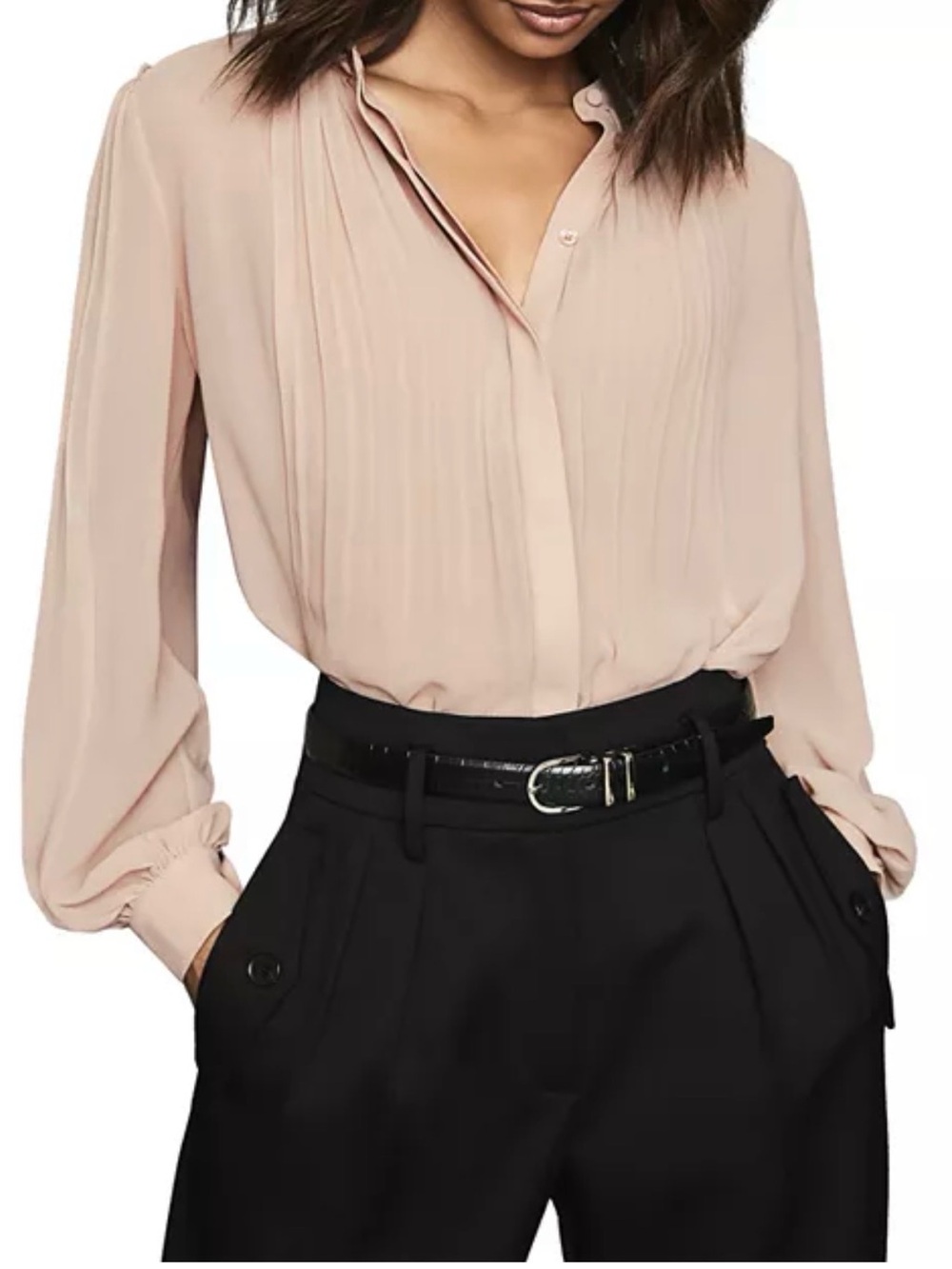REISS Handen Pleated Blouse UK 10 / US 6 $239 - Picture 4 of 9